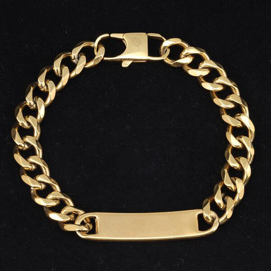 10mm Solid Cuban Id Bracelet - CSBR-402