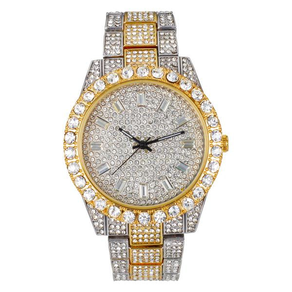 Urban Iced Out 44mm Metal Band Watch - 8918-MB