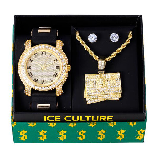 Watch and Necklace with Earrings Gift Set - W1K-129