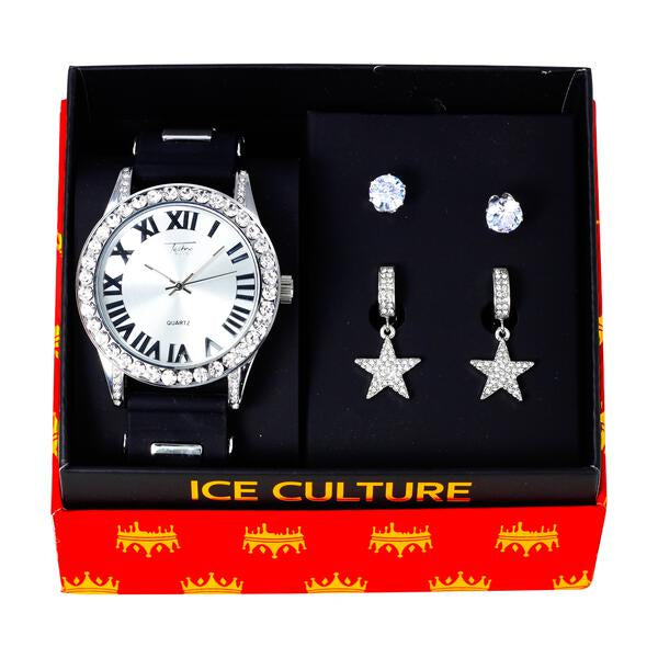Watch and 2on Star Dangling Earring Gift Set - MSE-123