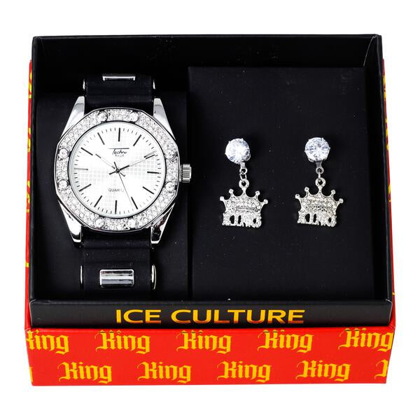 Watch and King Dangling Earring Gift Set - MSE-115