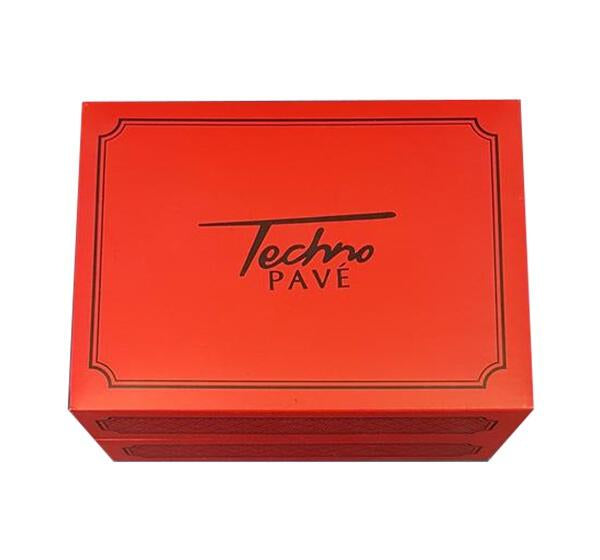 Red Techno Pave Watch & Bracelet Box - EB-3734-02