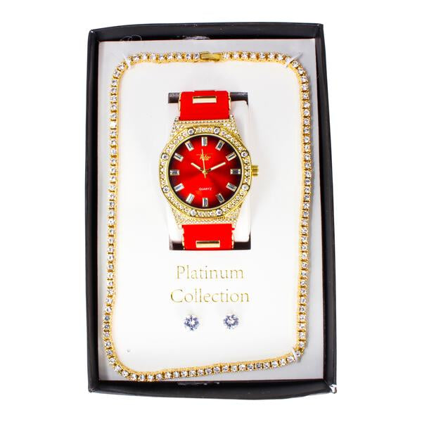 Watch and Iced Out Cuban Chain Gift Set - WCH-402