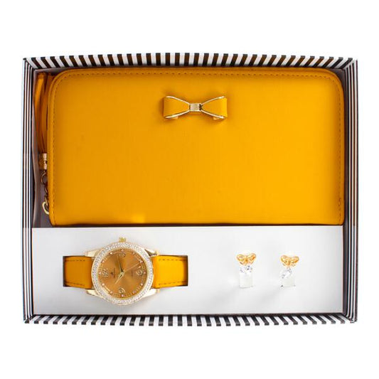 Ladies Matching Leather Watch and Wallet Set - LWS-107