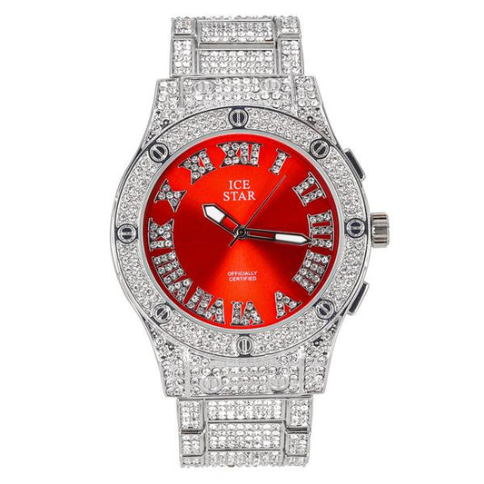 Urban Iced Out 44mm Metal Band Watch - 9195S-MB