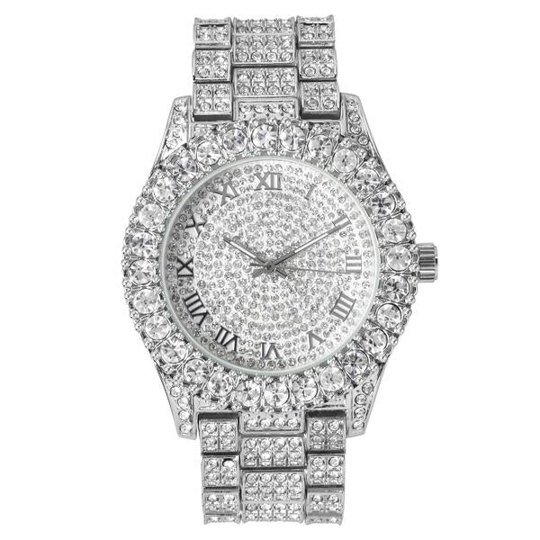 Urban Iced Out 44mm Metal Band Watch - 8719W-MB