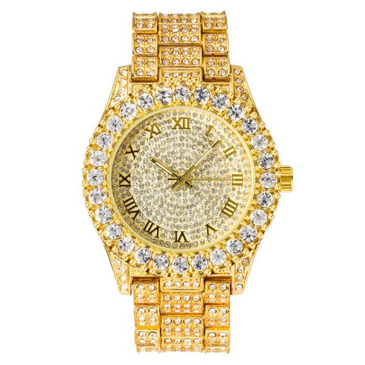 Urban Iced Out 44mm Metal Band Watch - 8719W-MB