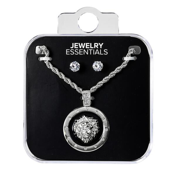 Mens Lion Necklace with Studs - DD-1276 S