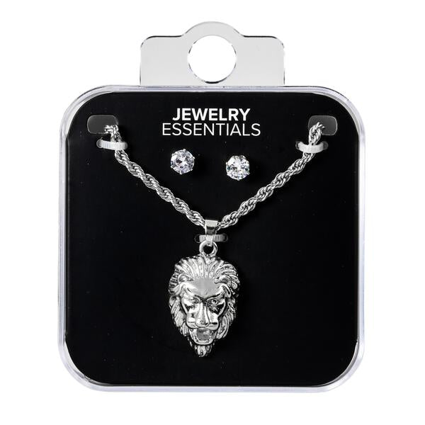 Mens Lion Necklace with Studs - DD-259