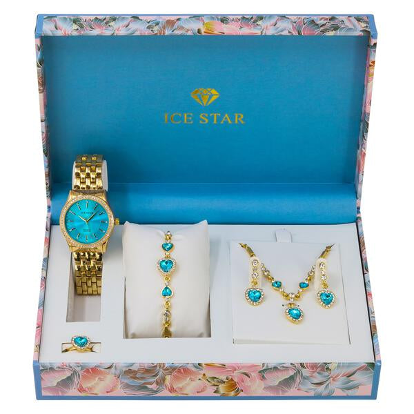 Ladies Metal Band Watch and Jewelry Set - LMS-9041