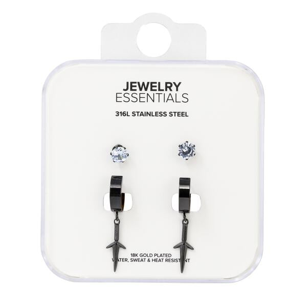 Mens Kunai Earrings with Studs - SE-717 B