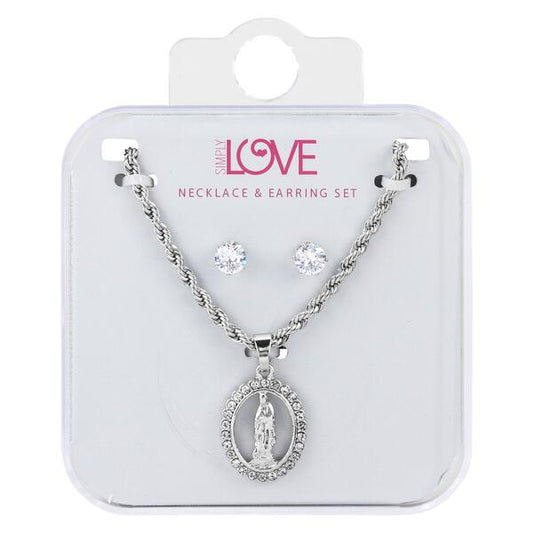 Ladies Guadalupe Necklace with Earrings Set - DDS-QND-20