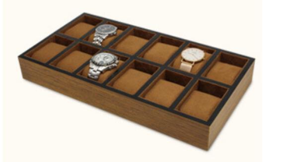 6 Row 2 - 12 Pcs Dark Brown Wooden Tray - WT-103-1