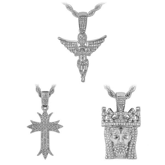 3on Medium Pendant with 4mm Rope Chain - CRDHC3-151G