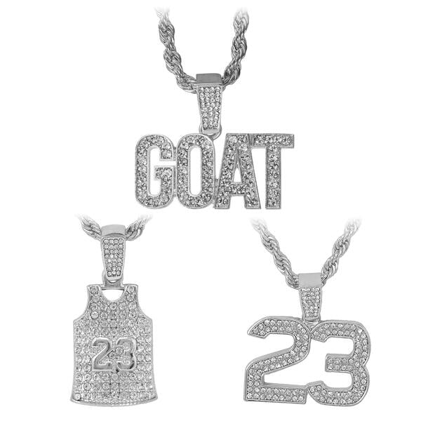 3on Medium Pendant with 4mm Rope Chain - CRDHC3-160G