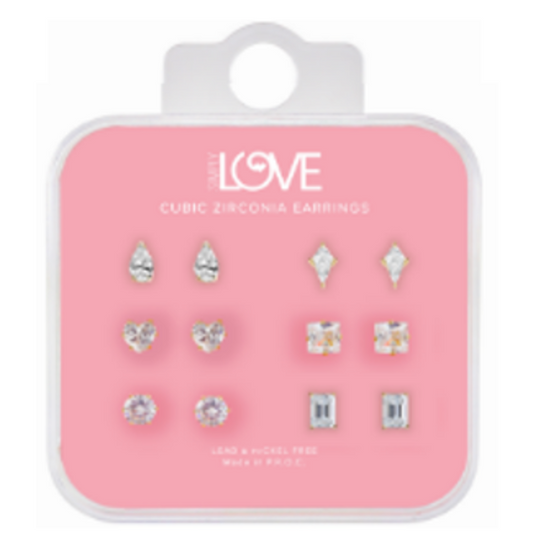 Ladies Assorted Stud Earring 6-Pack - DDCET-403