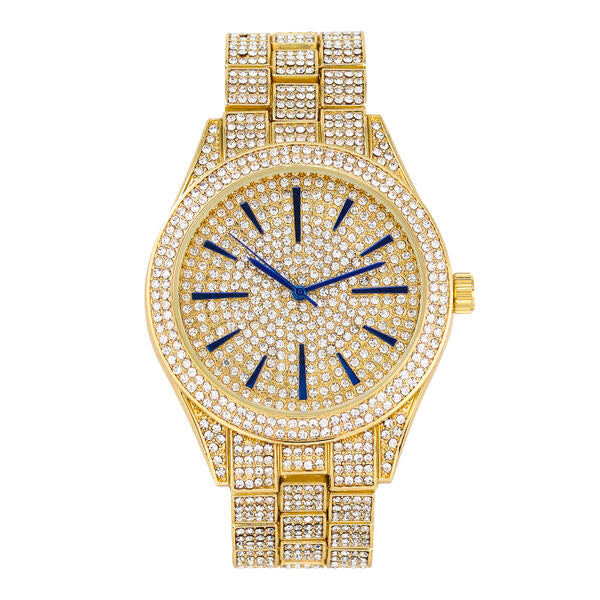 Urban Iced Out 44mm Metal Band Watch - 8798-MB