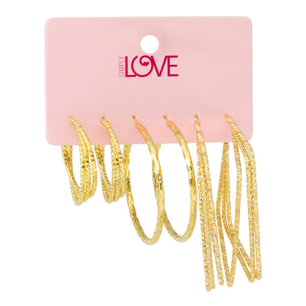 Ladies 3-Pack Hoop Earrings Set - LME-006
