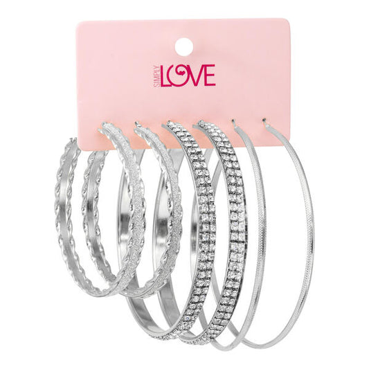 Ladies 3-Pack Hoop Earrings Set - LME-008