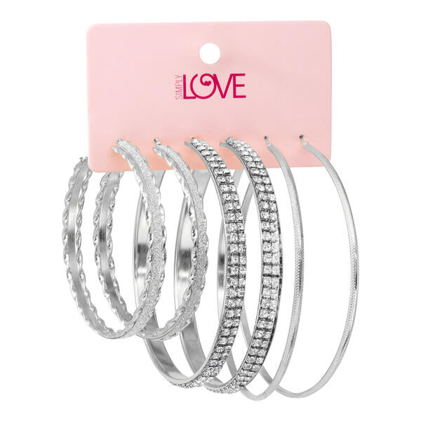 Ladies 3-Pack Hoop Earrings Set - LME-008