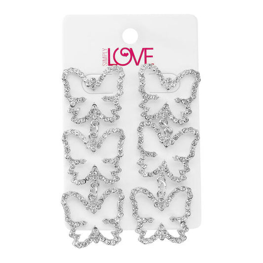 Ladies Butterfly Drop Earrings - LSE-015