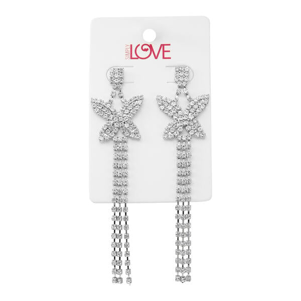 Ladies Butterfly Tassle Earrings - LSE-022