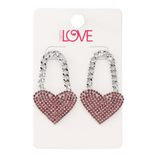 Ladies Heart Statement Earrings - LSE-028