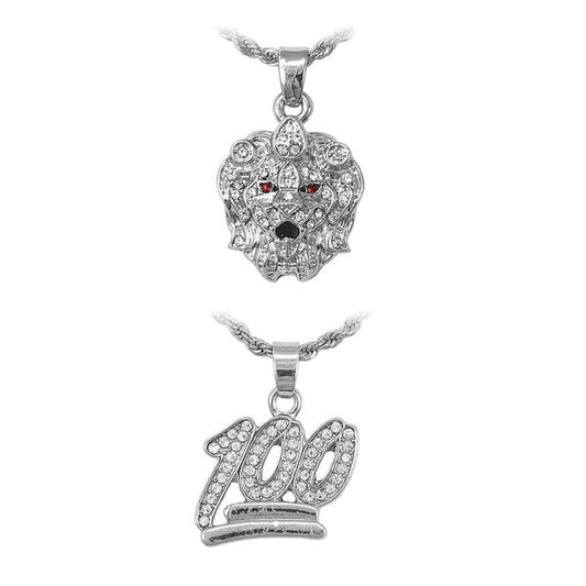 2on Mini Pendant with 3mm Rope Chain - CRDH2-110G