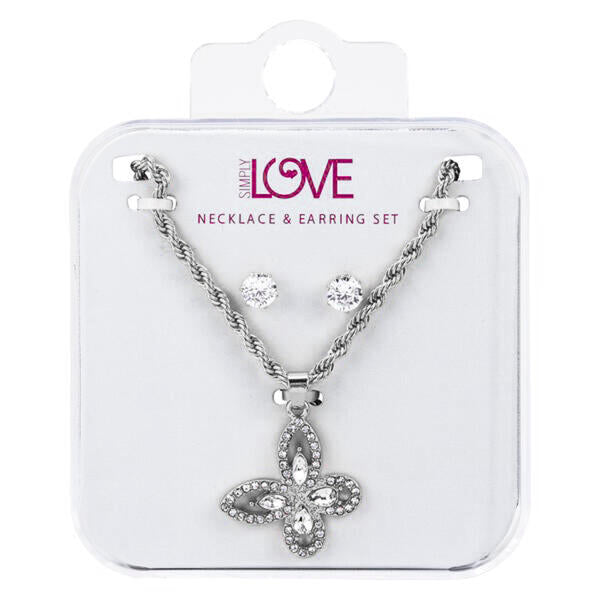 Ladies Butterfly Necklace with Earrings Set - DDS-LMP-BFLY-001