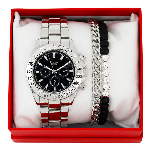 Metal Band Watches w/2 Bracelets Gift-Set - W2BR-002
