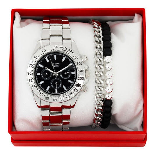 Metal Band Watches w/2 Bracelets Gift-Set - W2BR-002