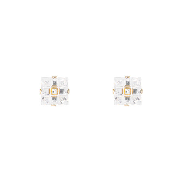 9mm Square Stud Sterling Silver Earring - INV 966 SV