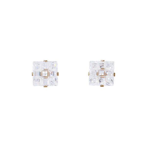 8mm Square Stud Sterling Silver Earring - INV 988 SV