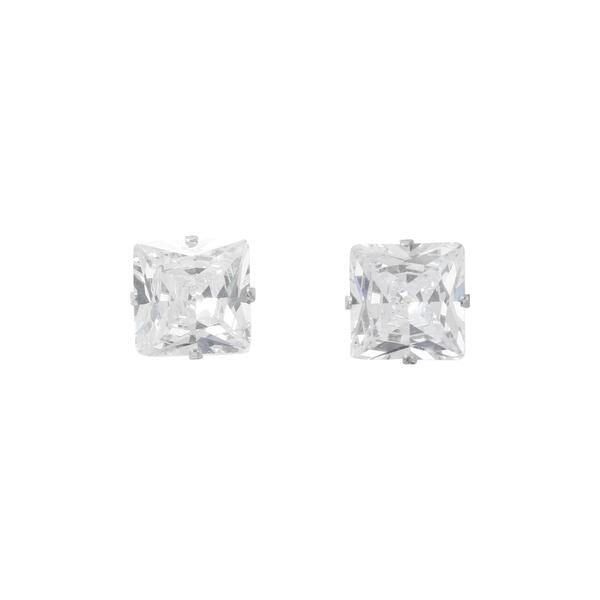 9mm Square Stud Sterling Silver Earring - CESQ 99 SV
