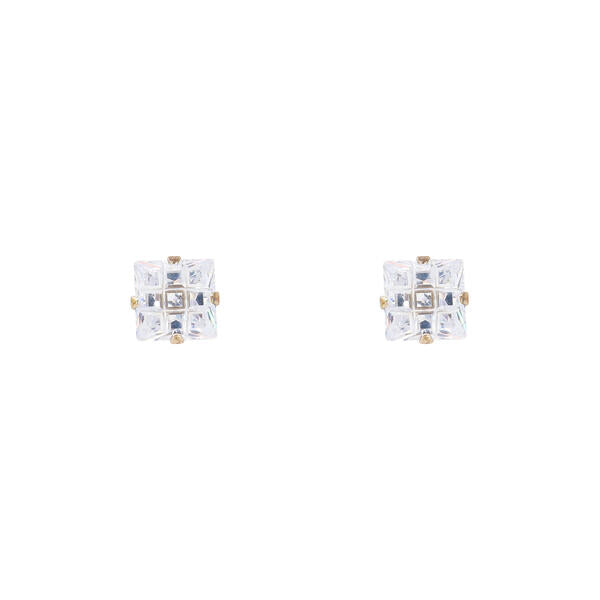 7mm Square Stud Sterling Silver Earring - INV 977 SV