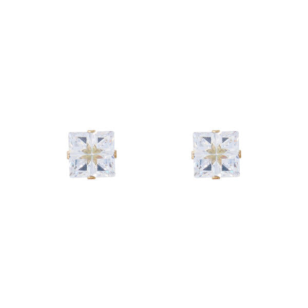 7mm Square Stud Sterling Silver Earring - INV 77 SV