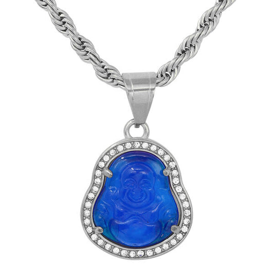 Iced Out Black Small Buddha Pendant - SP-4402