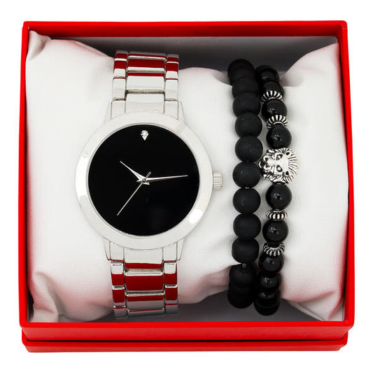 Metal Band Watches w/2 Bracelets Gift-Set - W2BR-006