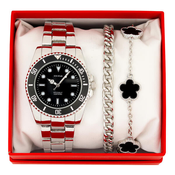 Metal Band Watches w/2 Bracelets Gift-Set - W2BR-005