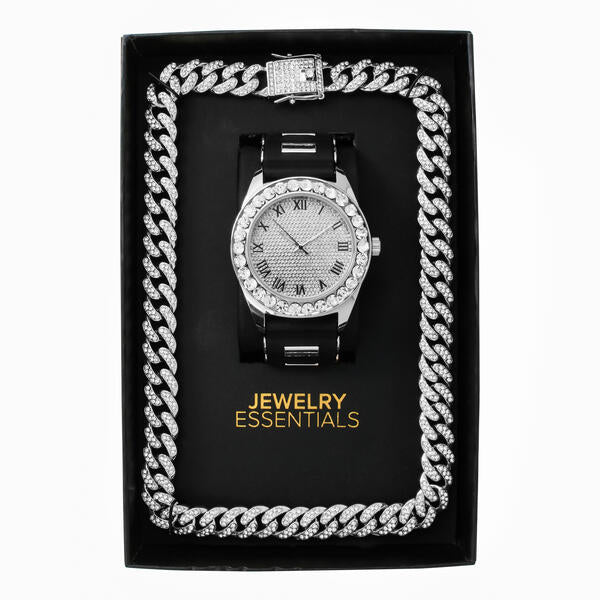 Watch and Iced Out Cuban Chain Gift Set - WCH-121
