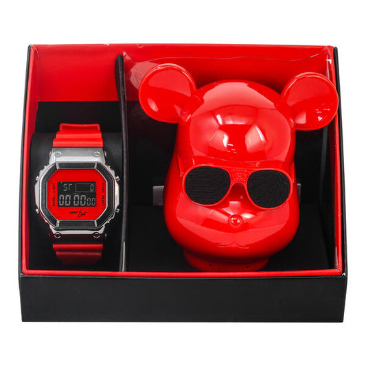 Men's Watch and Bear Speaker Gift Set - MSS-103