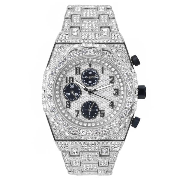 Urban Iced Out Metal Band Watch - 10030-MB
