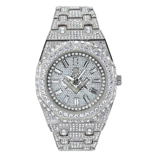 Urban Iced-Out Full Stone Metal Band Watch - 9691D-MB