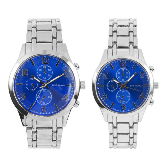 His and Her Matching Leather Band Watch Set - HH10061