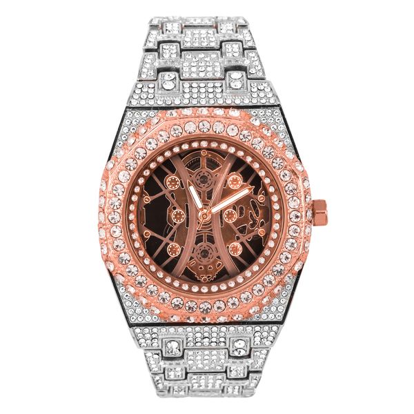Urban Iced-Out Full Stone Metal Band Watch - 9691C-MB