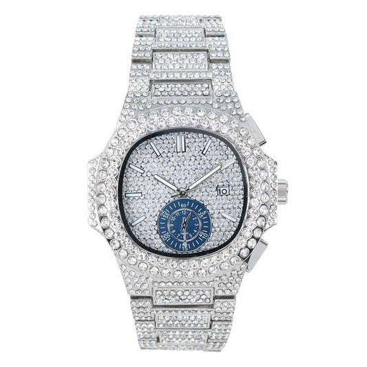 Urban Iced-Out Full Stone Metal Band Watch - 10090B