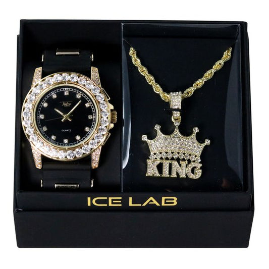 Watch & King Pendant Gift Set - W1K4-105