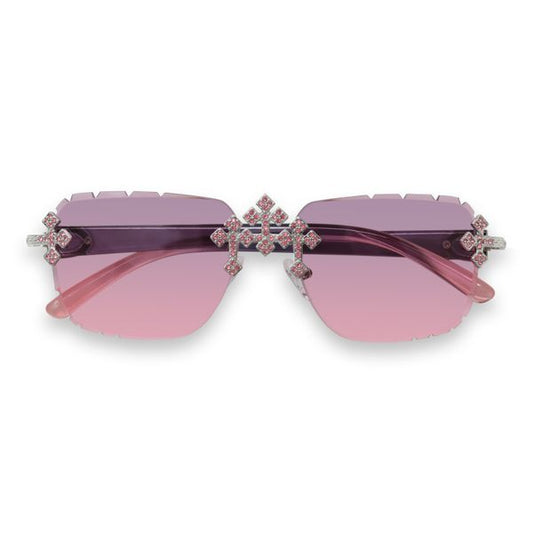 Pink Lens Pink Gradient Temple Sunglasses - ASG-202