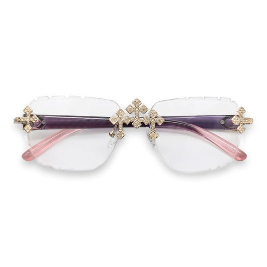 Clear Lens Pink Gradient Temple Sunglasses - ASG-201