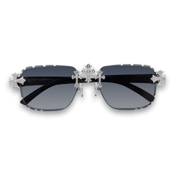 Smoke Gradient Lens With Black Temple Triple Cross Sunglasses - ASG-131